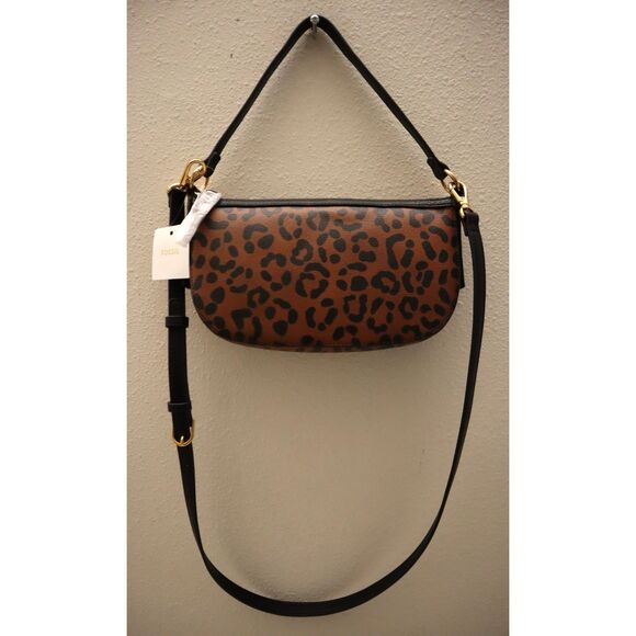 Fossil ZB11098234 Jolie Small Black/Leopard Print Crossbody/Shoulder Bag - Picture 7 of 16